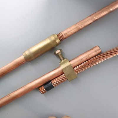 Elektryczny pręt uziemiający ze stali miękkiej Czysta miedziana elektroda uziemiająca