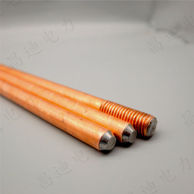 Surface Roughness Ra0.8 16mm Earth Rod Copper Layer Thickness ≥0.254mm Heavy Duty Grounding Rod for Electrical Protection