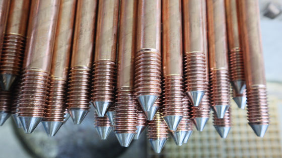 Impact Strength 15J Copper Grounding Rods with Exceptional and Copper Clad Steel