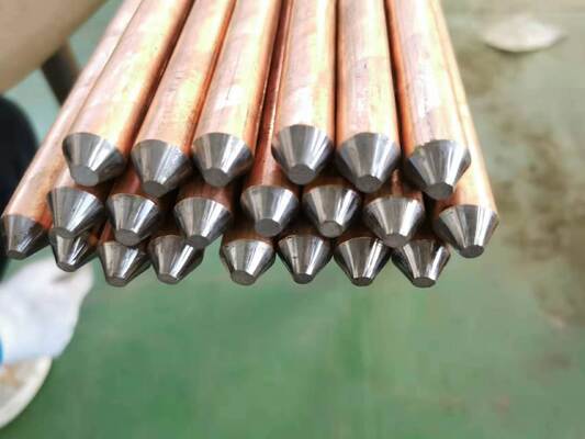 Custom Copper Electrical Earth Rod with Durable Ground Pole Design and Four-Dimensional Continuous Electroplating