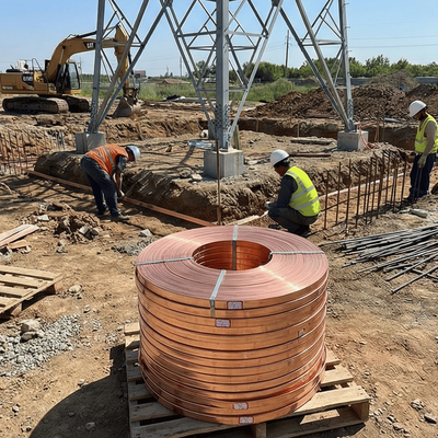 40×4mm Copper Bonded Conductive Flat Bar for Earthing Systems