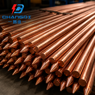 14.2mm Copper Bonded Earth Termination Rod with 0.254mm Copper Layer