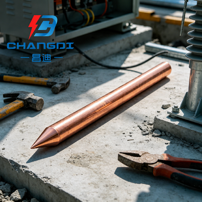 17.2mm Copper Bonded Power Earthing Rod for Electrical Projects