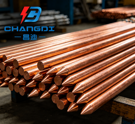 17.2mm Copper Clad Steel Grounding Shaft for Deep Soil Applications