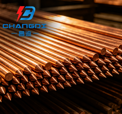 Copper Bonded Steel Grounding Pin Diameter 12.7mm–20mm Custom Options