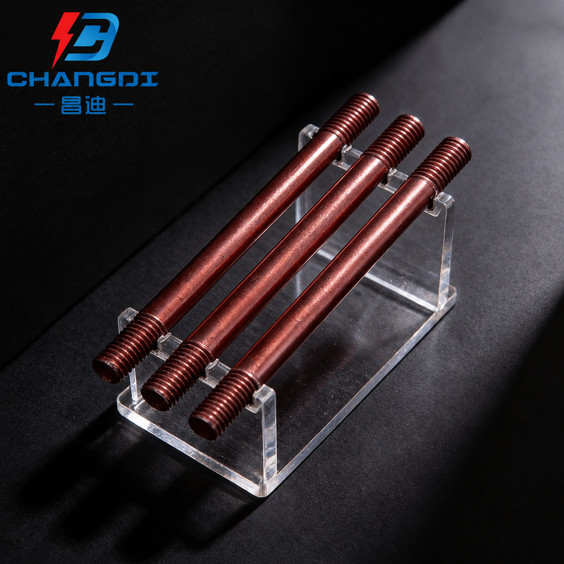 5/8" × 8ft Copper Bonded Steel Earthing Rod for Electrical Installations